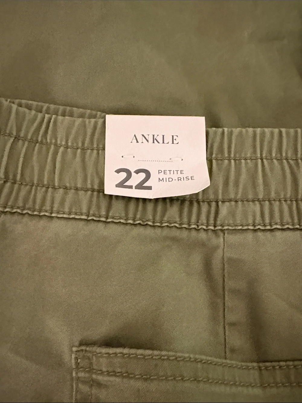 Lane Bryant Olive Drawstring Cropped Chinos